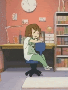 K-ON-YuiRIdingTheChair.gif