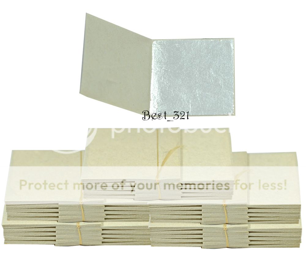 500 Real Silver leaf sheets 999/1000 edible 1.97"x1.97" Big Art Gilding