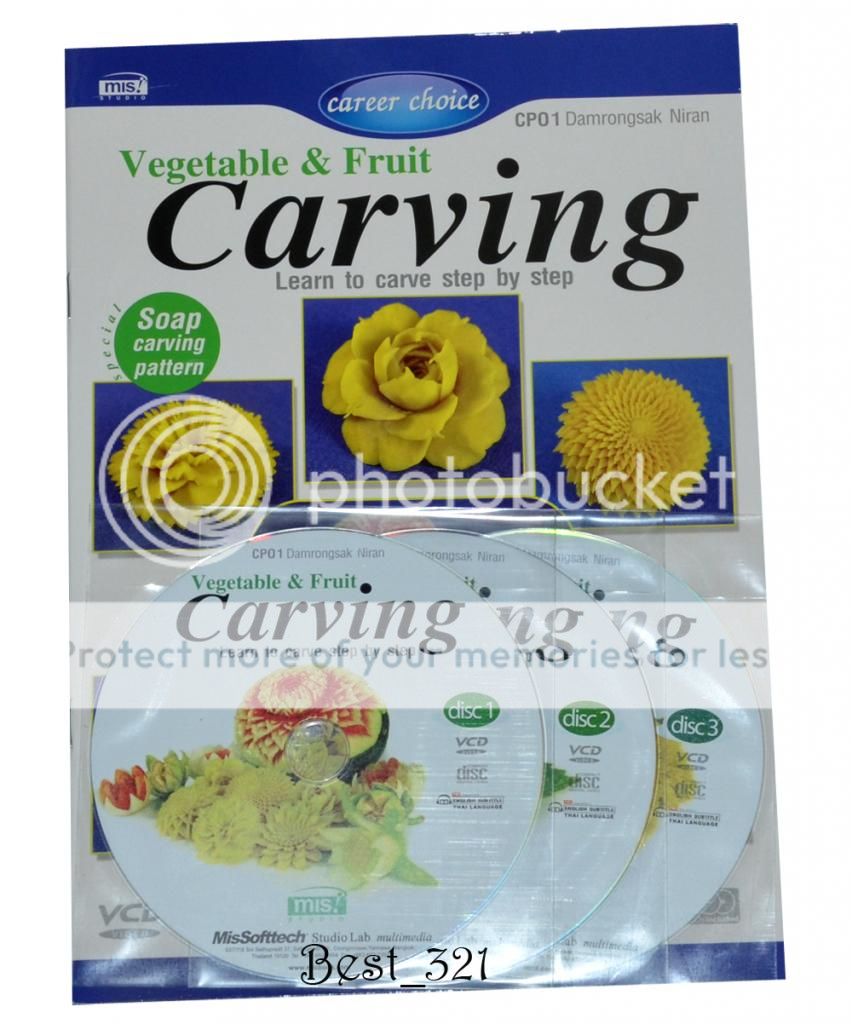 Thai Art Carving Book Flower Fruit Vegetable Technic Learning Books